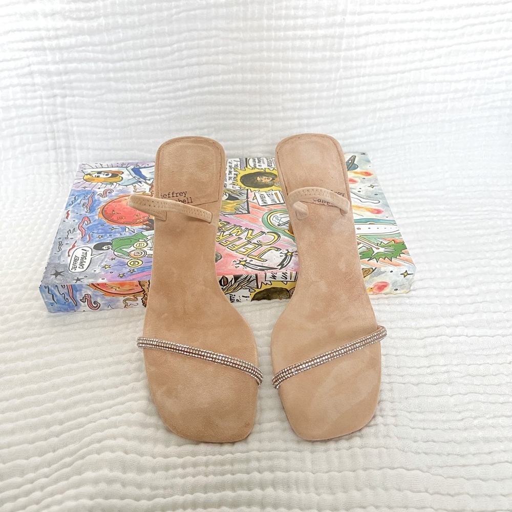 Jeffrey Campbell embellished suede sandal heels